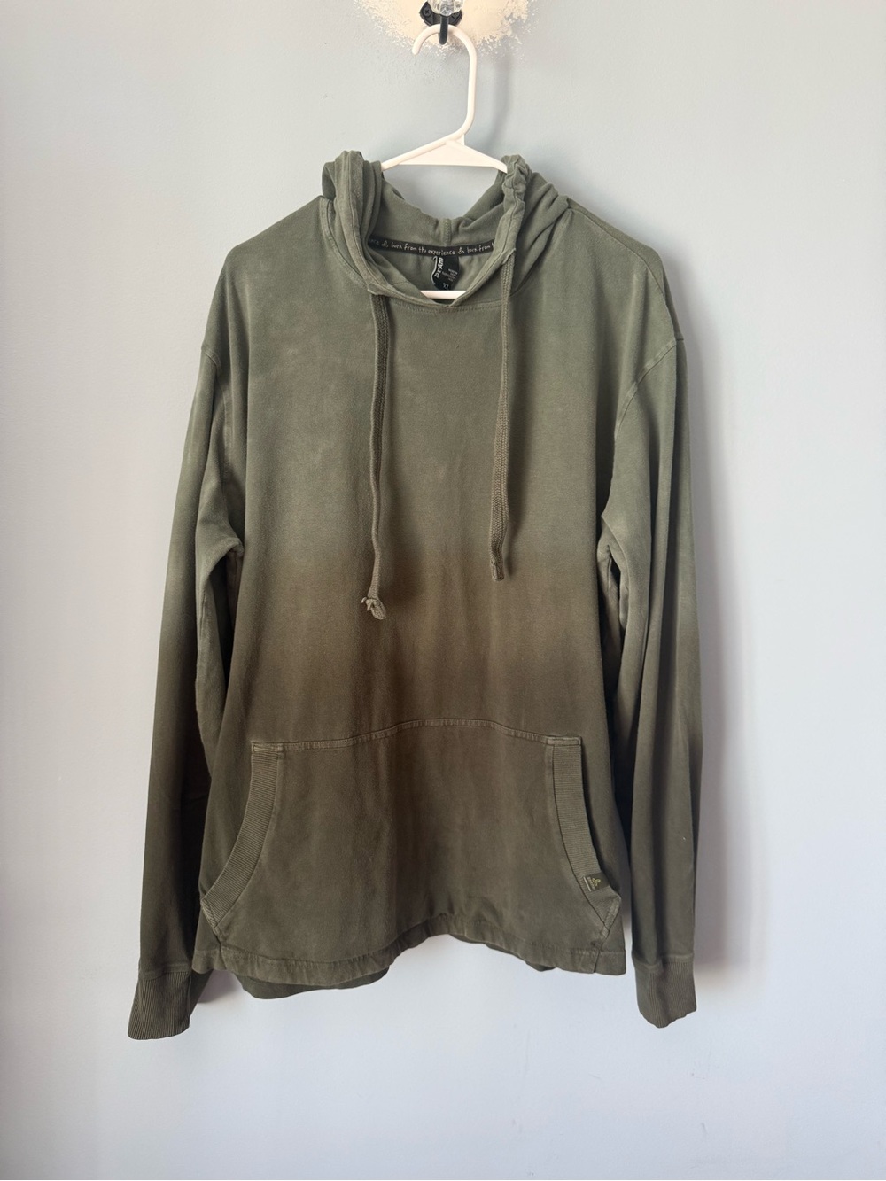 Prana Olive Green Hooded Pullover Sweatshirt